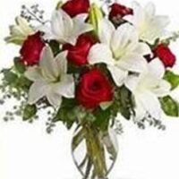 #03 Roses, Lilies, and Eucalyptus